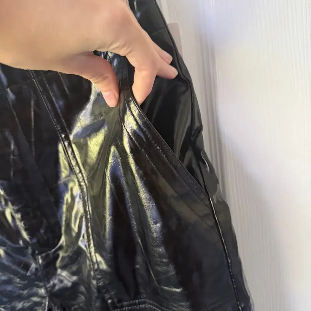 MOTF Black Faux Leather/Vinyl Pants Size Small